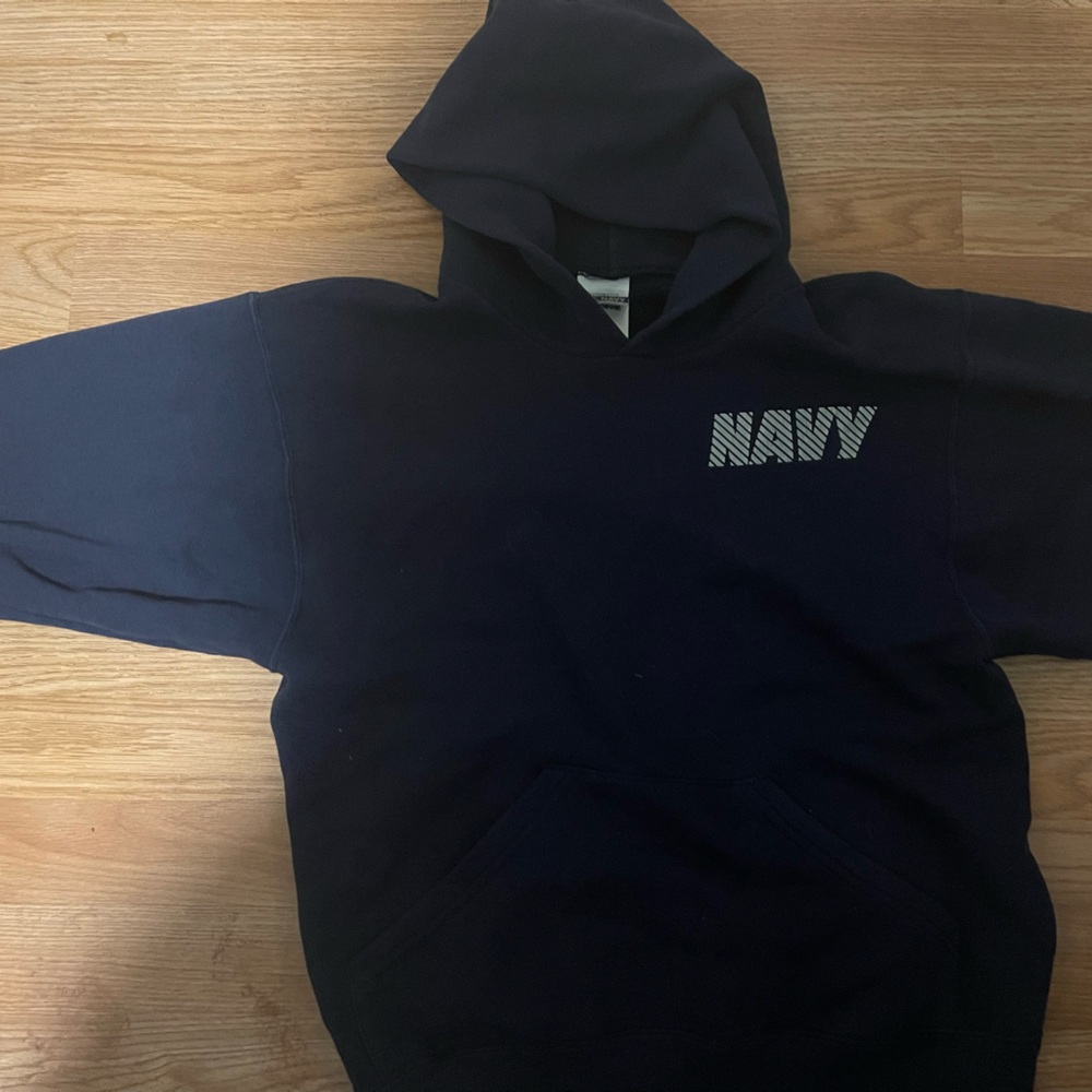 Navy Blue Hoodie with Logo